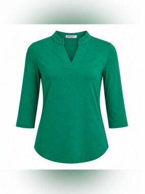 Ceasikery Women's Emerald Split-Neck Tunic